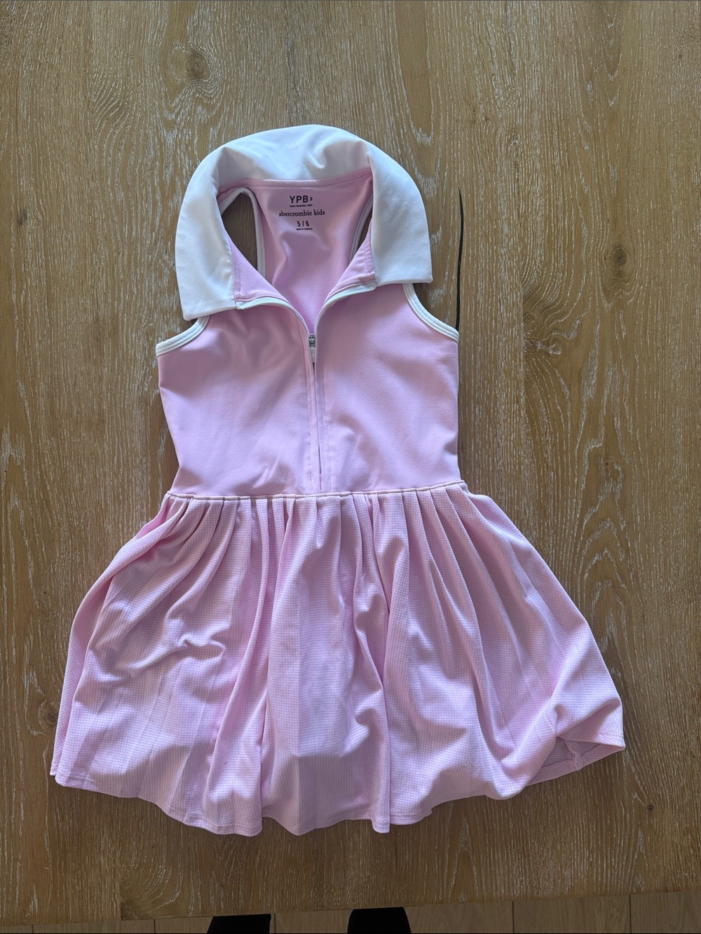 abercrombie kids Pink Dress with White Collar Girls' Zip Front